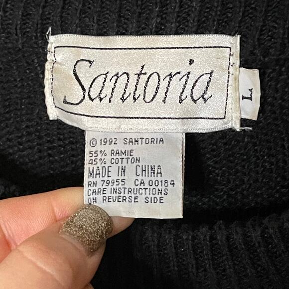 Retro 90s Santoria Sweater | Bright Colors | Vintage 1992 | Size Large - Picture 4 of 4